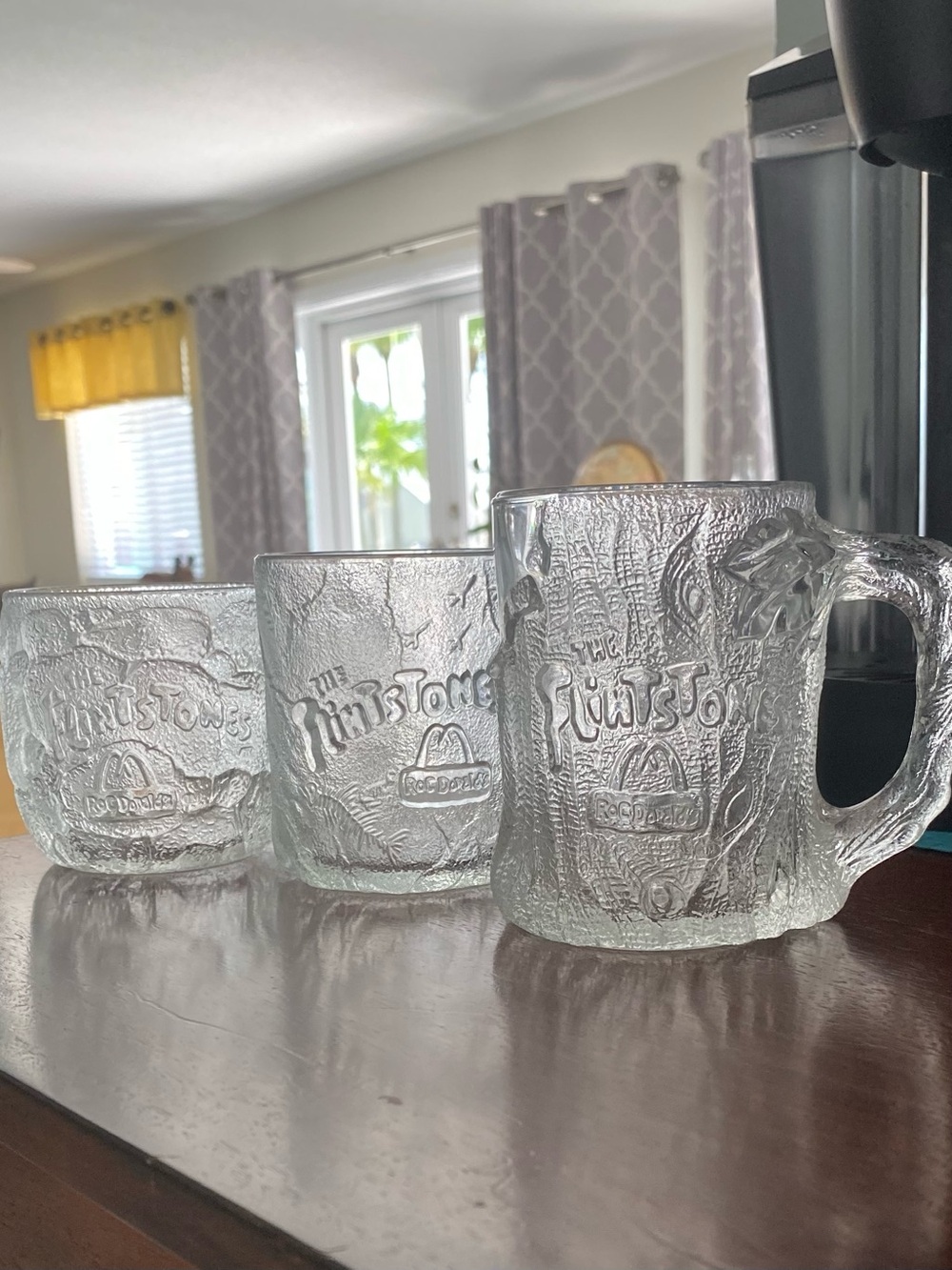 Vintage McDonald’s Flintstones Glass Mugs Lot of 3 1993 Promo Collectible